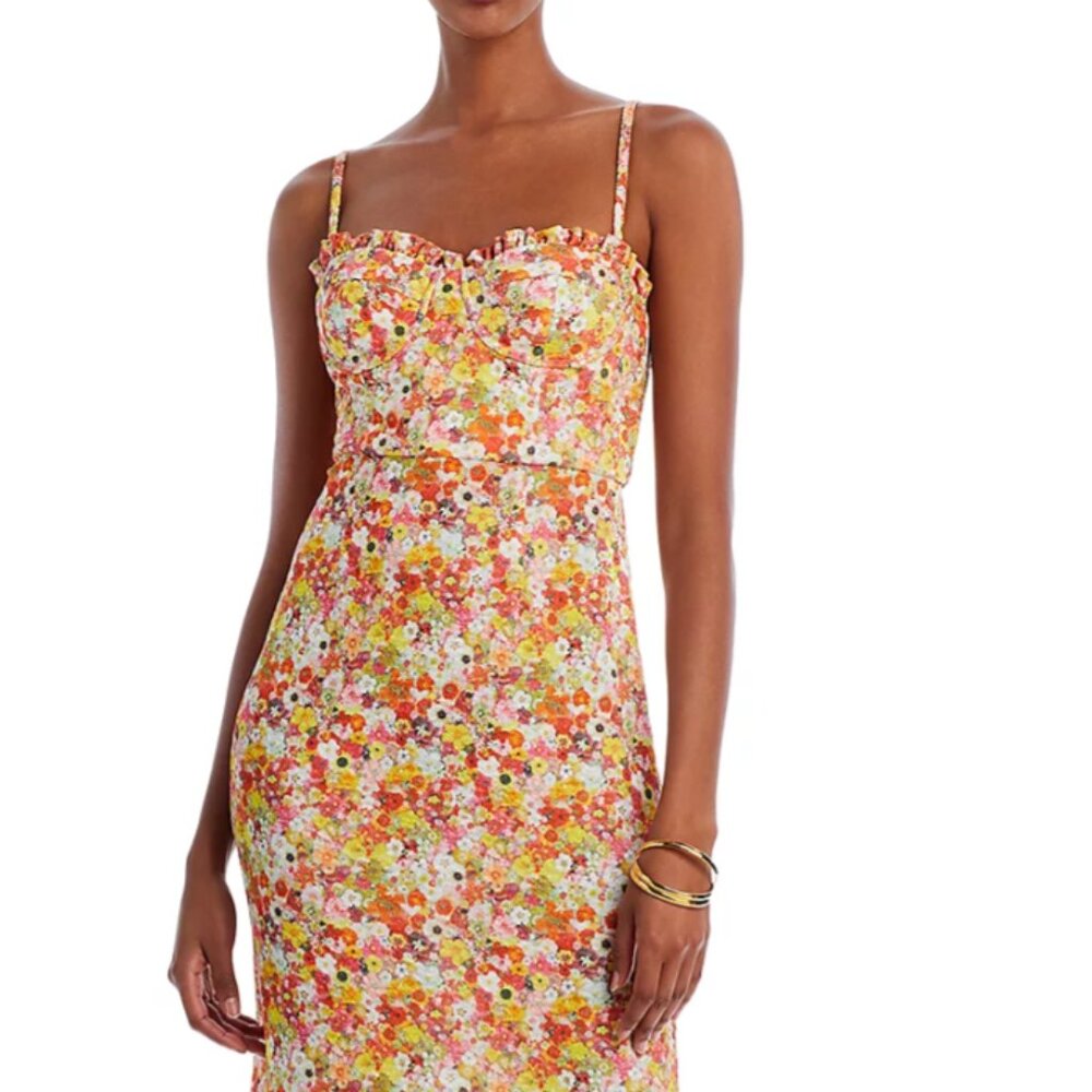 NWT Ditsy Floral Print Aqua midi dress - XL